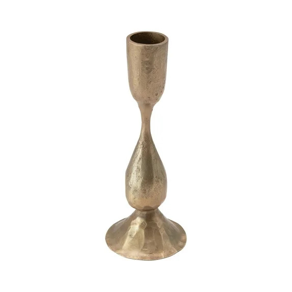 Creative Co-Op Round Hand-Forged Metal Taper Holder, Antique Brass Finish | Walmart (US)