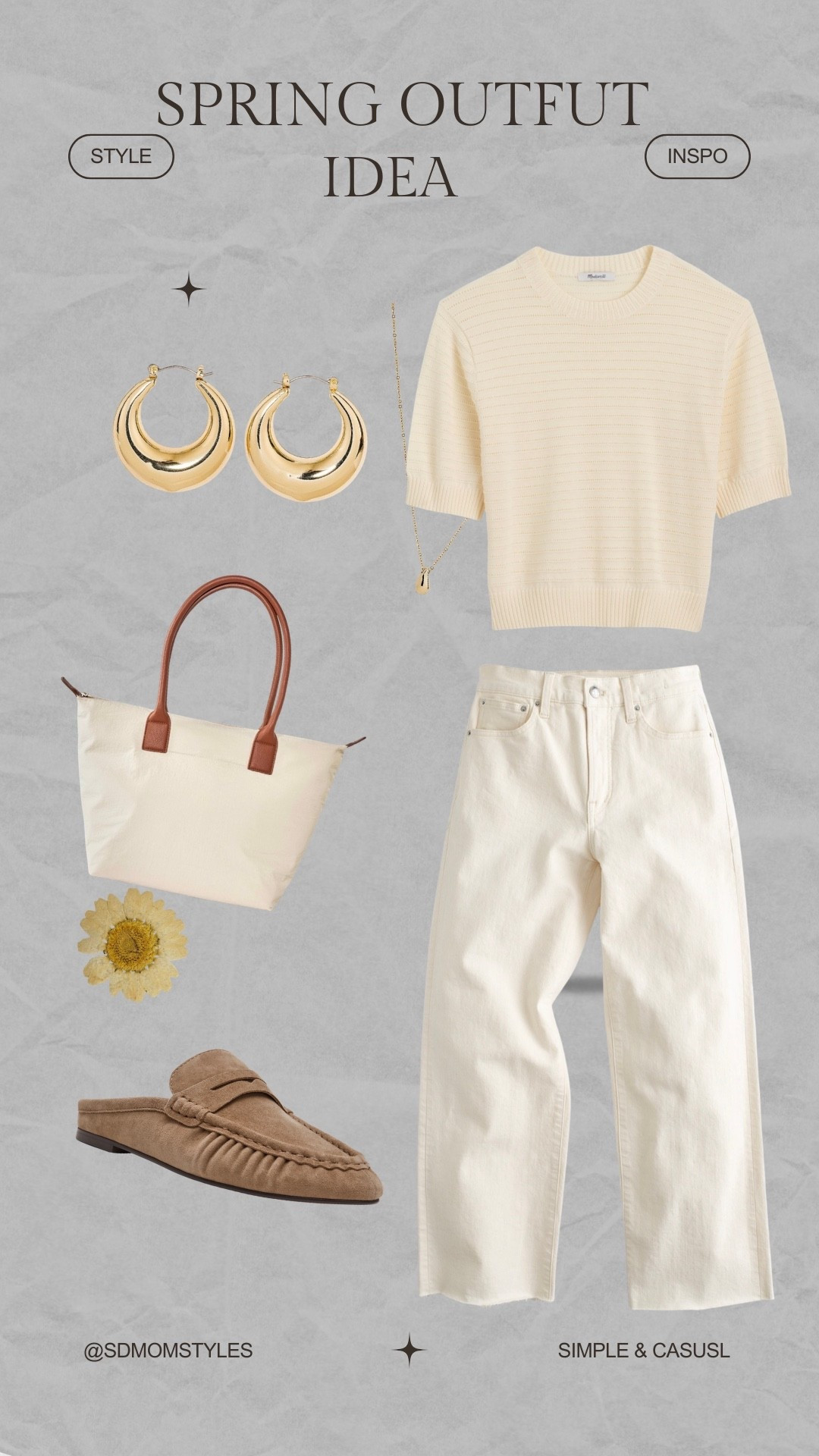 A monochromatic 
spring outfit idea 

Top & Jeans @Madewell 
Bag & earrings @Target 
Shoes @Steve Madden US 
run tts 

#LTKOver40 #LTKootd #LTKSeasonal