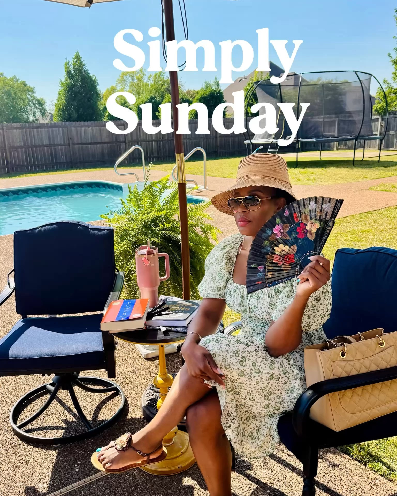 Slow afternoons by the pool, birds singing in the background, a good book in hand, fresh food from the garden… honestly today felt like one of those days you wish you could bottle up forever 🌿☀️📚

OOTD details:
🤍 Floral dress from boutique Sage in a size Medium  
🤍 Marco Adler straw hat from Burlington  
🤍 Chanel Grand Shopping Tote  
🤍 Floral sandals by AERIN  
🤍 Scent of the day: Dioriviera 🌸

This flowy dress with the elastic waistband is the perfect mix of comfortable and feminine. Easy enough for lounging at home, reading outside, tending to the garden, or casual church days.

I popped the umbrella open by the pool today and spent some time reading Atomic Habits while listening to the birds and honestly… my nervous system needed every second of it.

And did I mention the broccoli rabe harvest? 🥬  
This was probably our FOURTH harvest and I think the bitterness is finally growing on me 😂 The first few times definitely caught me off guard, but this time? It was actually delightful.

I sautéed it in olive oil with:
🌿 fresh thyme from the garden  
🧅 onion + scallion  
🍋 lemon  
🧂 salt + pepper  

…then finished it with feta on top. SO good.

We paired it with:
🥖 fresh homemade sourdough bread  
🐟 grilled mackerel  
🐟 fresh-cut redfish  

Just one of those simple, beautiful meals that reminds you how blessed life really is. I’m so thankful for these little moments lately 🌿

Now I need recommendations:
📚 What are you guys reading this season?
I’m looking for:
• gardening books  
• homemaking inspiration  
• slow living reads  
• mindset/wellness books  

Linking similar pieces in my storefront 🤍

#LTKStyle #SlowLiving #GardenLifestyle #SpringStyle #OOTD #PoolsideLiving #SuburbanLiving #SoftLife #QuietLuxury #Homemaking #GardenToTable #BroccoliRabe #SourdoughBread #SpringOutfits #LifestyleCreator #AtomicHabits #EverydayStyle #WomenWhoGarden #SimpleLiving #SummerStyle

#LTKvlog #LTKHome #LTKxMadewell