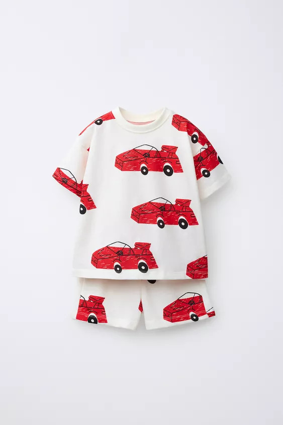 T-SHIRT AND CAR SHORTS SET | Zara US