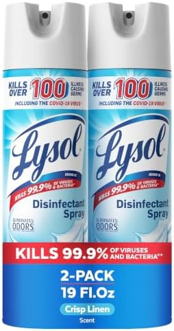 Lysol Disinfectant Spray, Sanitizer, Crisp Linen, 19 oz, 2 Pack | Amazon (US)