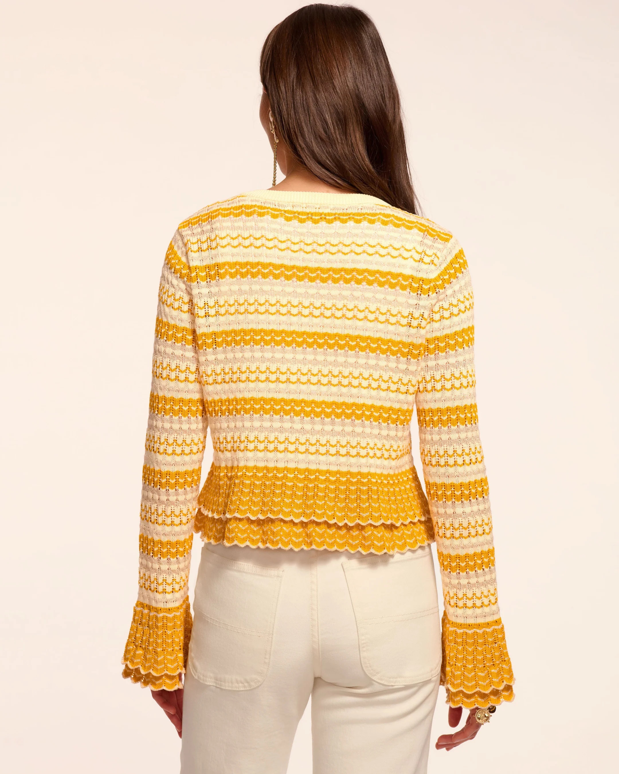 Brit Ruffled Cardigan Sweater | Ramy Brook