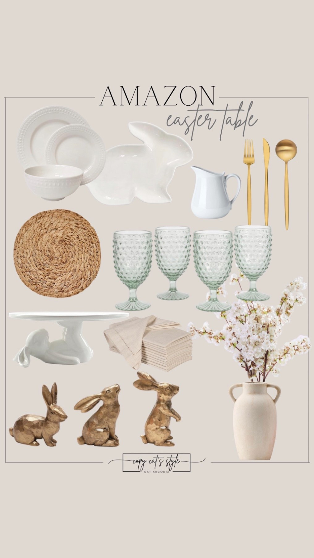 Amazon Easter entertaining! Celebrate Easter with these beautiful Amazon finds. Amazon bunny decor, Amazon spring tableware. 

#LTKFindsUnder50 #LTKHome #LTKSeasonal