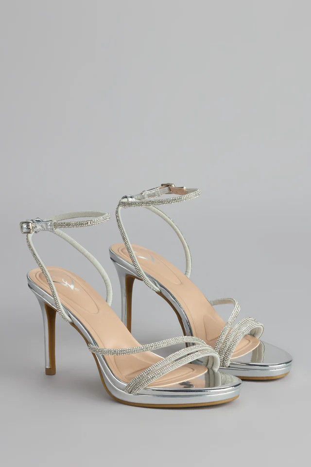Radiance Rhinestone Metallic Stiletto Heels | Windsor Stores