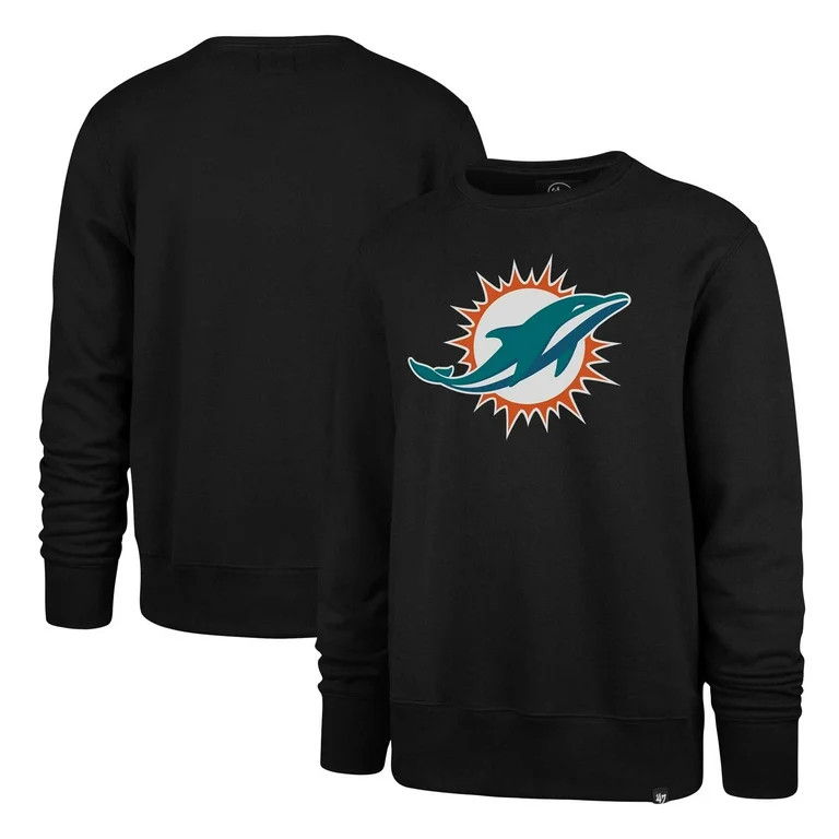 Men's '47 Black Miami Dolphins Imprint Headline Pullover Sweatshirt | Walmart (US)