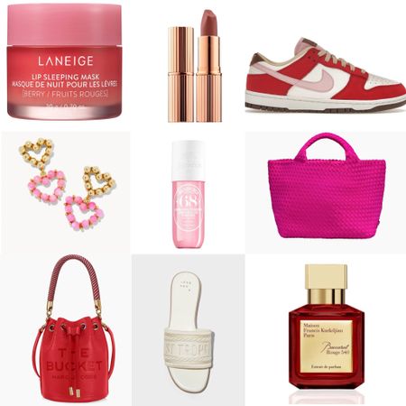 Valentine’s Gift Guide
Galentines
Gift idea
Pink & red Nike dunks
Linege sleep mask
Charlotte tilbury pillow talk lipstick
St. Barths hot pink tote
Baccarat rouge 540 perfume
The bucket bag Marc Jacob’s
White slide on sandals target finds
Kendra Scott pink Ashton earrings
Gold
Gift for
Wife
Bff
Sister
Mom
Valentines Day 
Gift exchange


#LTKGiftGuide #LTKSeasonal #LTKparties