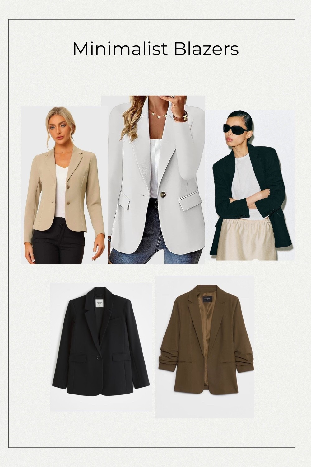 Minimalist blazers that instantly elevate your wardrobe. Structured silhouettes in timeless neutrals to build a polished capsule.
Tap to shop my edit.

#LTKOver40 #LTKootd #LTKWorkwear