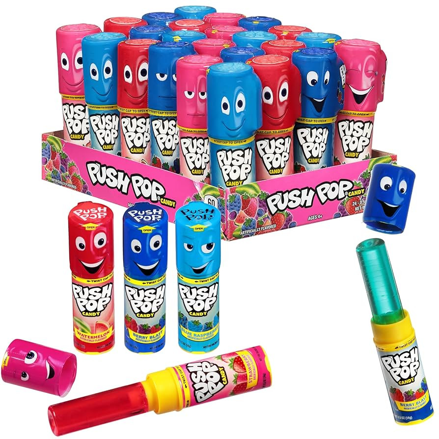 Push Pop Halloween Candy Variety Pack, 24Ct Bulk Individually Wrapped Lollipops for Party Favors ... | Amazon (US)