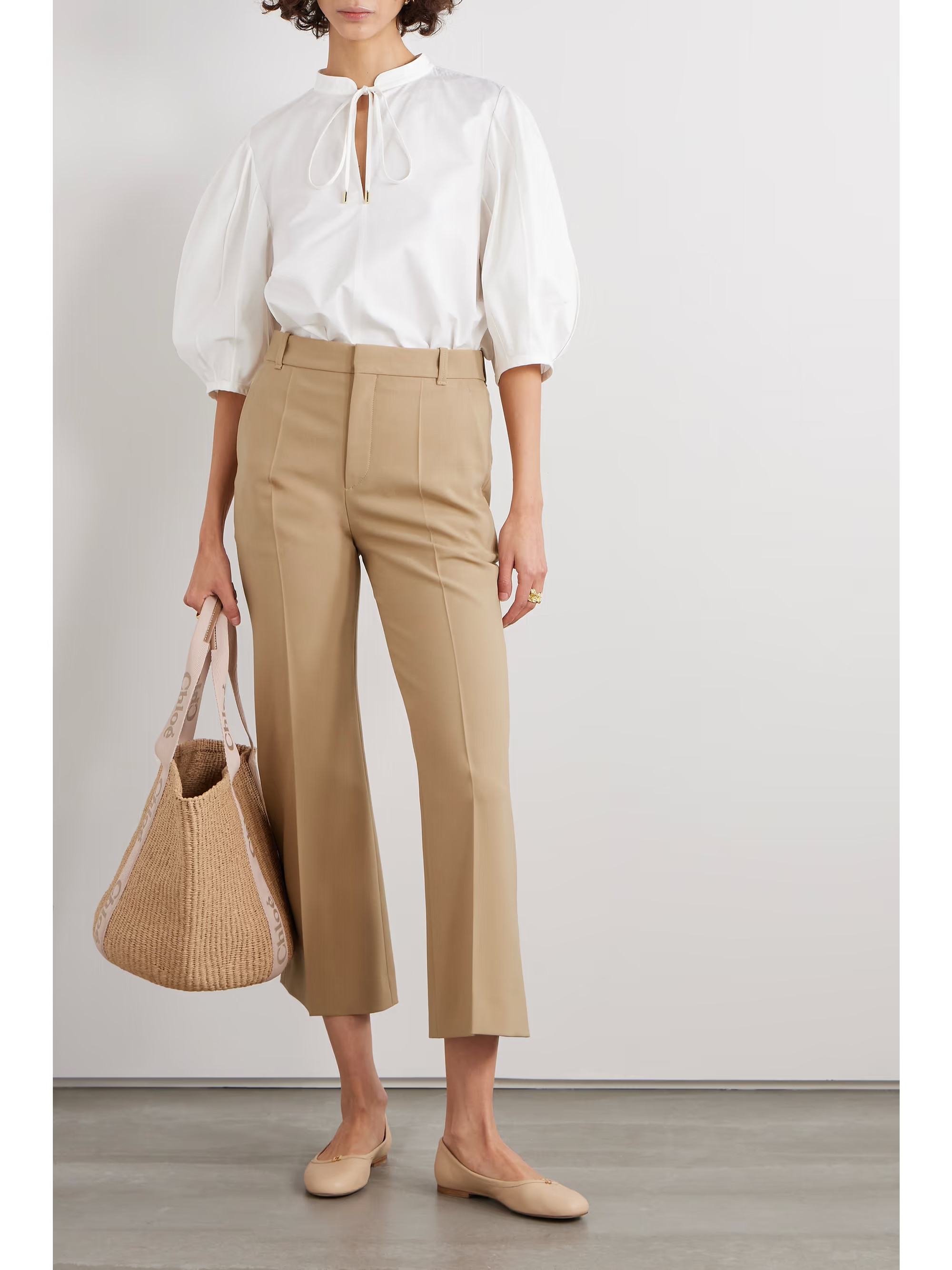 Cropped wool bootcut pants | NET-A-PORTER (US)