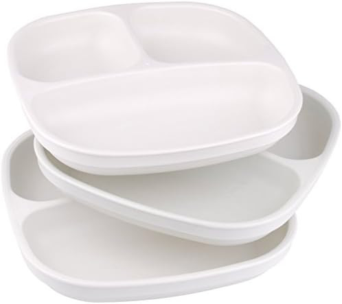 Re-Play Made in USA 3pk Divided Plates with Deep Sides for Easy Baby, Toddler - White | Amazon (US)