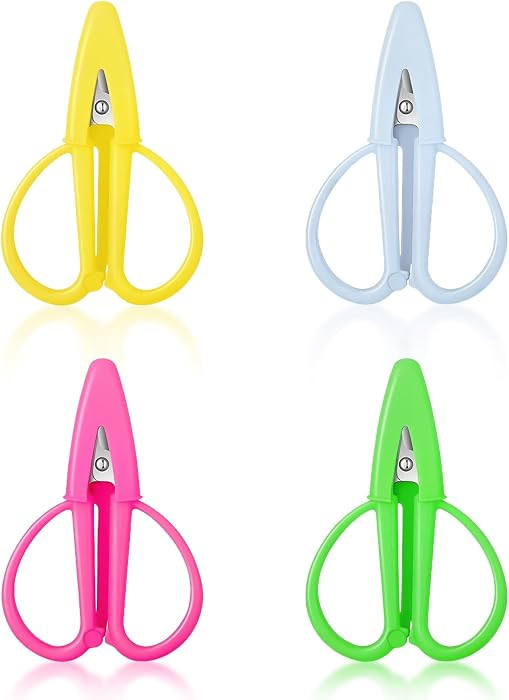 4 Pack Mini Scissors - Small Sharp Scissors All Purpose with Cover Tiny Detail Scissor for Travel... | Amazon (US)