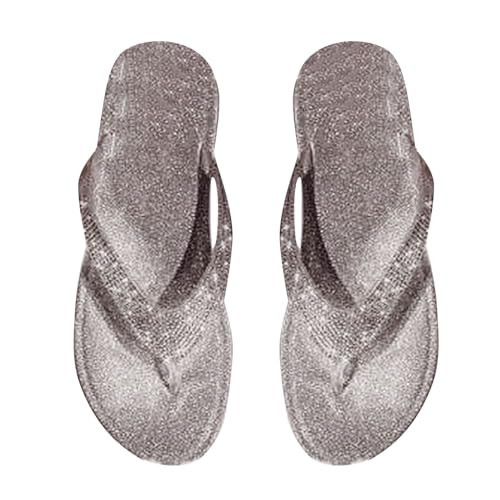 Beach Slippers for Women Summer Fancy Style Flip Flops Rhinestone Open Toe Slippers Bling-Bling Flat Slides Beach Sandals Supplies Sandalias De Plataforma | Amazon (US)