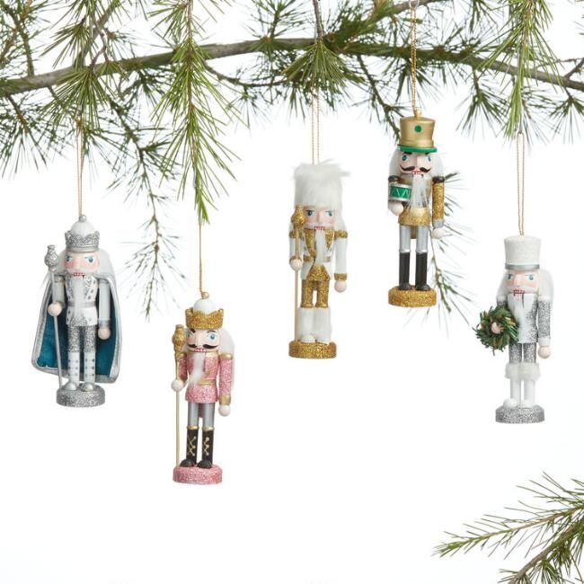 Pier Place Mini Glittered Nutcrackers 5 Pack | World Market