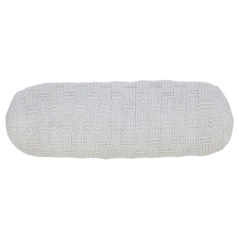 Mainstays 6" x 18" Beige Cotton Knit Bolster Decorative Pillow | Walmart (US)