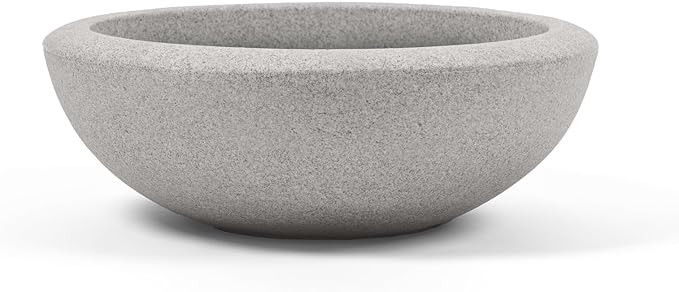 ARBORA 21" Santorini Bowl Polyresin Indoor and Outdoor Planter with Stone Blend Concrete Gray Fin... | Amazon (US)