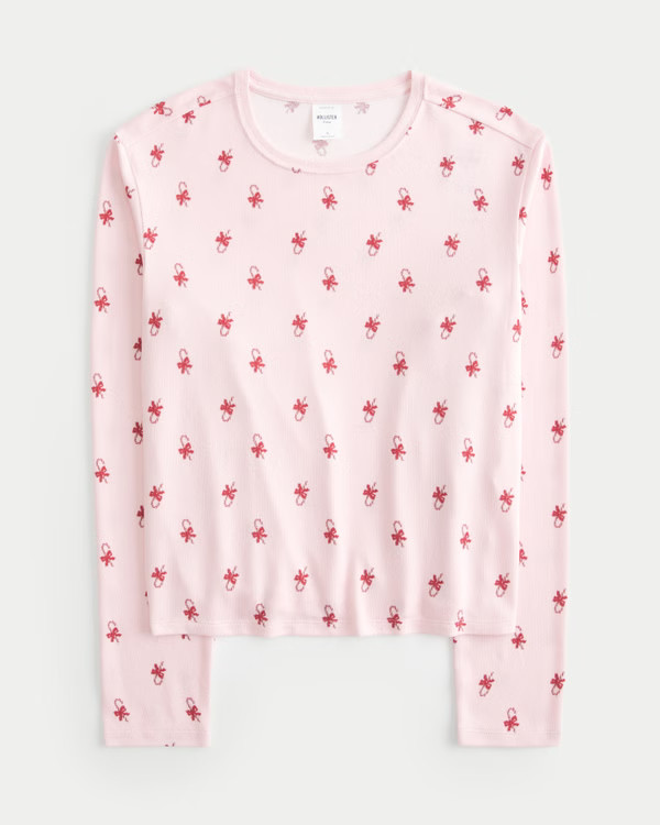 Women's Cozy Long-Sleeve Pajama Shirt | Women's Sleepwear & Loungewear | HollisterCo.com | Hollister (US)