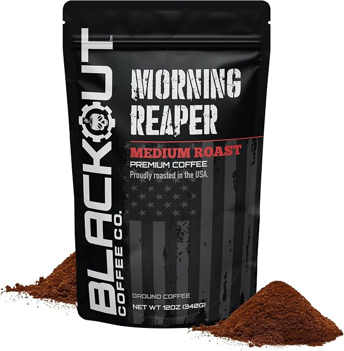 Blackout Coffee Morning Reaper Medium Roast Ground Coffee, 12 oz | Amazon (US)