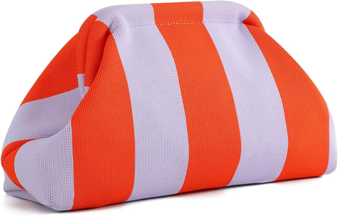 Oweisong Striped Clutch Purses for Women Woven Dumpling Bag Colorful Crochet Cloud Evening Handba... | Amazon (US)