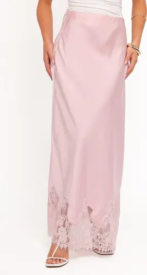 Alira Satin & Lace Maxi Skirt | Nordstrom