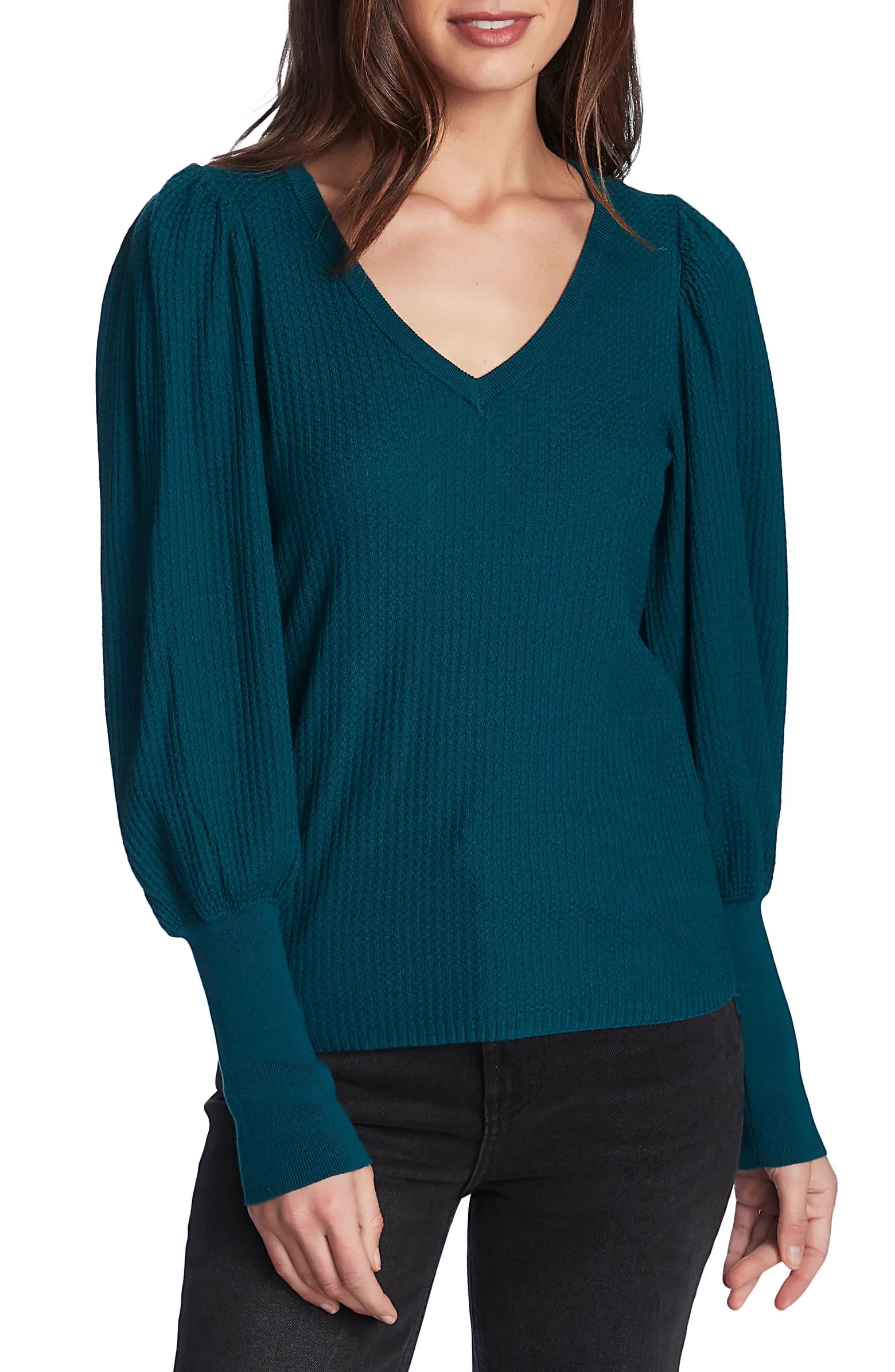 Blouson Sleeve Textured Sweater | Nordstrom