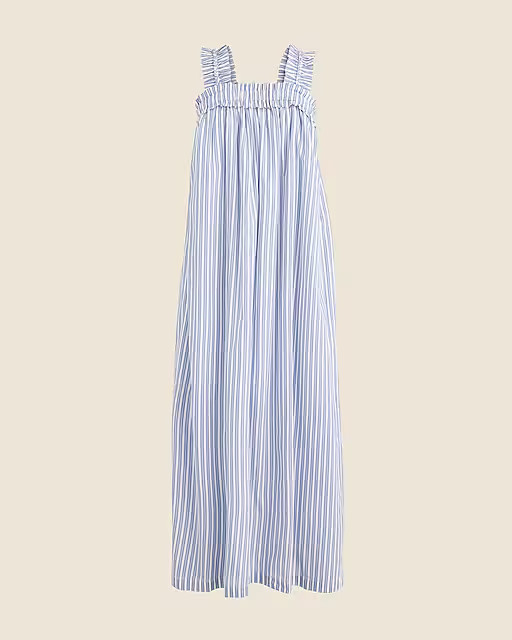 Cotton voile ruffle-trim shift dress in stripe | J. Crew US