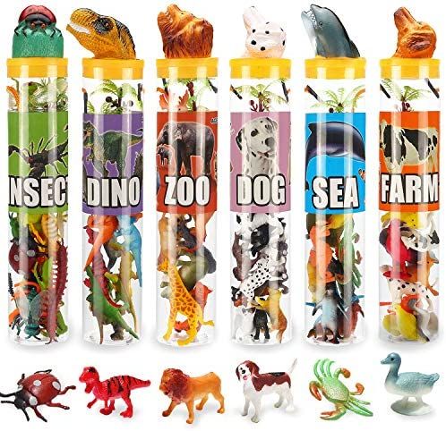 82 Piece Animal Toy, Assorted Mini Dinosaur Insect Ocean Sea Animal Farm Animal Jungle Animal Dog... | Amazon (US)