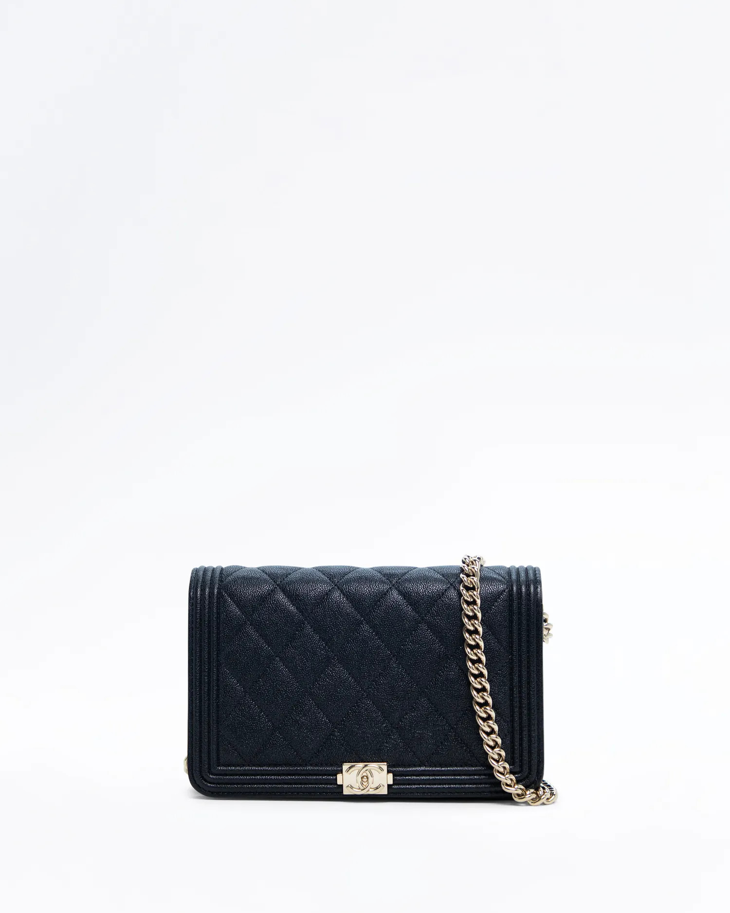 Caviar Quilted Boy Wallet on a Chain | Vivrelle