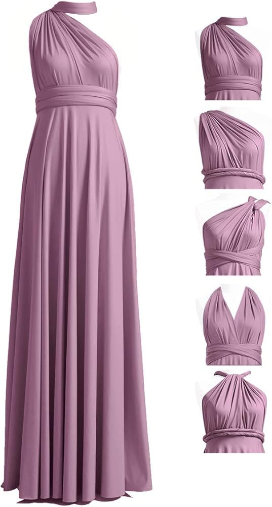Bridesmaid Convertible Dress Transformer Evening Maxi Dress with Bandeau | Amazon (US)