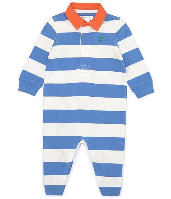 Baby Boys 3-12 Months Long Sleeve Striped Jersey Rugby Coverall | Dillard's