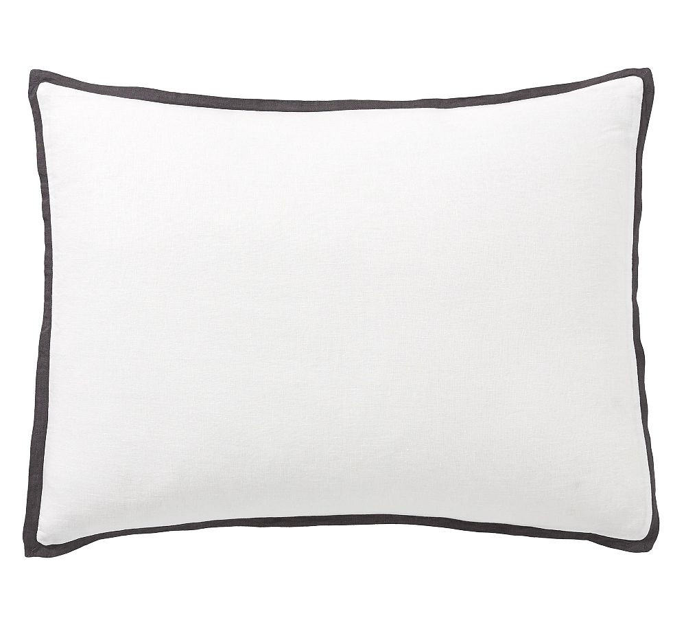 Belgian Flax Linen Contrast Flange Sham | Pottery Barn (US)