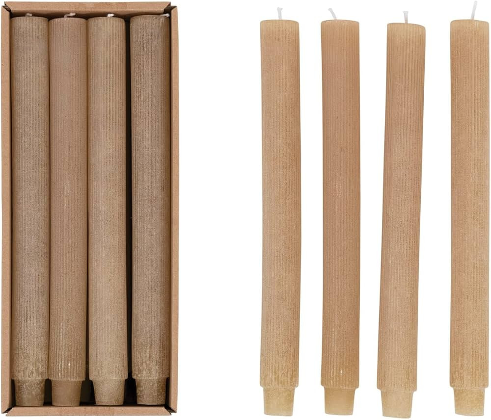 Creative Co-Op Unscented Pleated Taper Candles in Box, Set of 12 | Amazon (US)