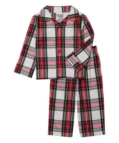 Night Life Red & White Button-Up Pajama Set - Infant, Toddler & Boys | Zulily
