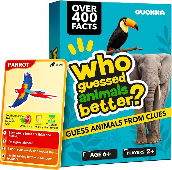 QUOKKA Who Guess It Better Animals Volume 1 \u2013 Educational Game with Visual Clues, Animal Dis... | Amazon (US)