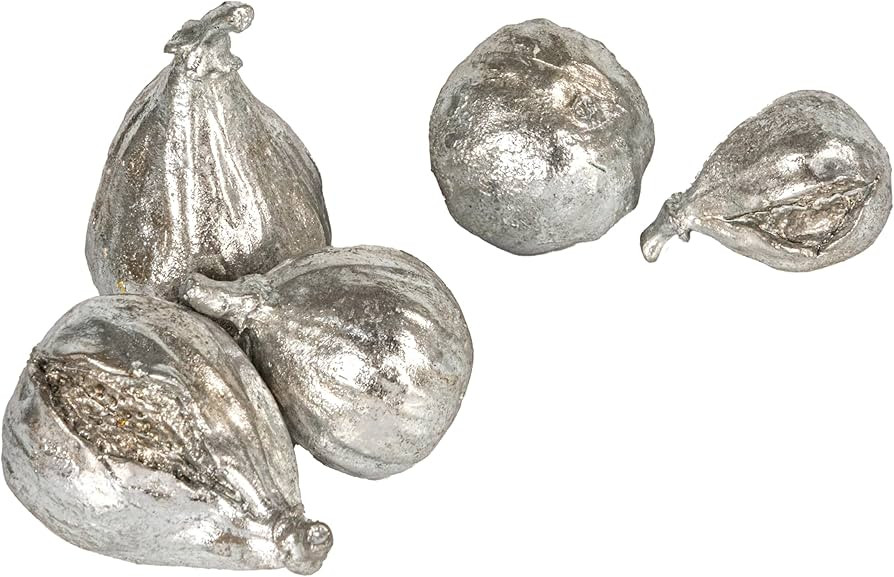 Creative Co-Op Decorative Resin Figs, Silver Finish, Set of 5 Pieces | Amazon (US)