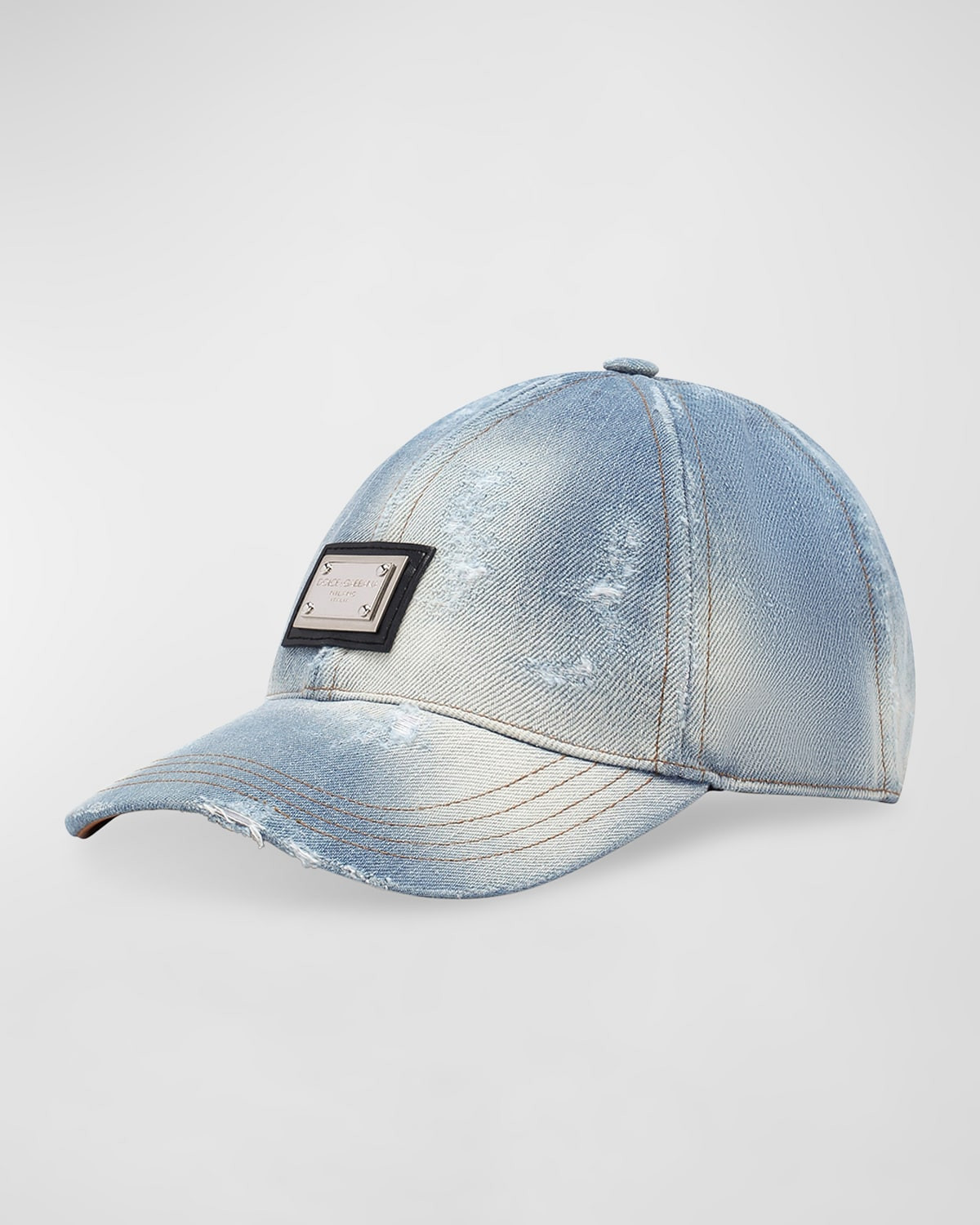 Men's Denim Logo-Plaque Baseball Cap | Neiman Marcus