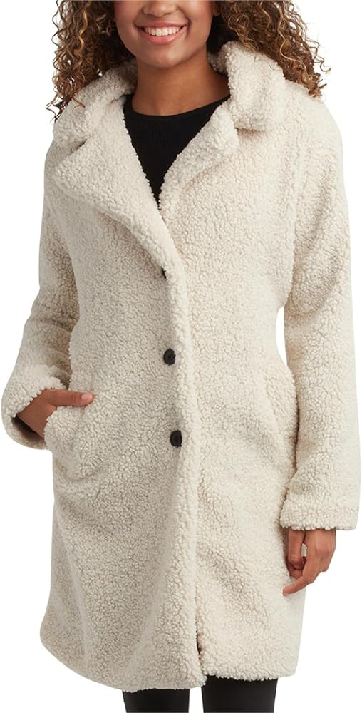 URBAN REPUBLIC Womens Sherpa Winter Coat - Long Sherpa Winter Coats for Women Button Up Fuzzy Jac... | Amazon (US)
