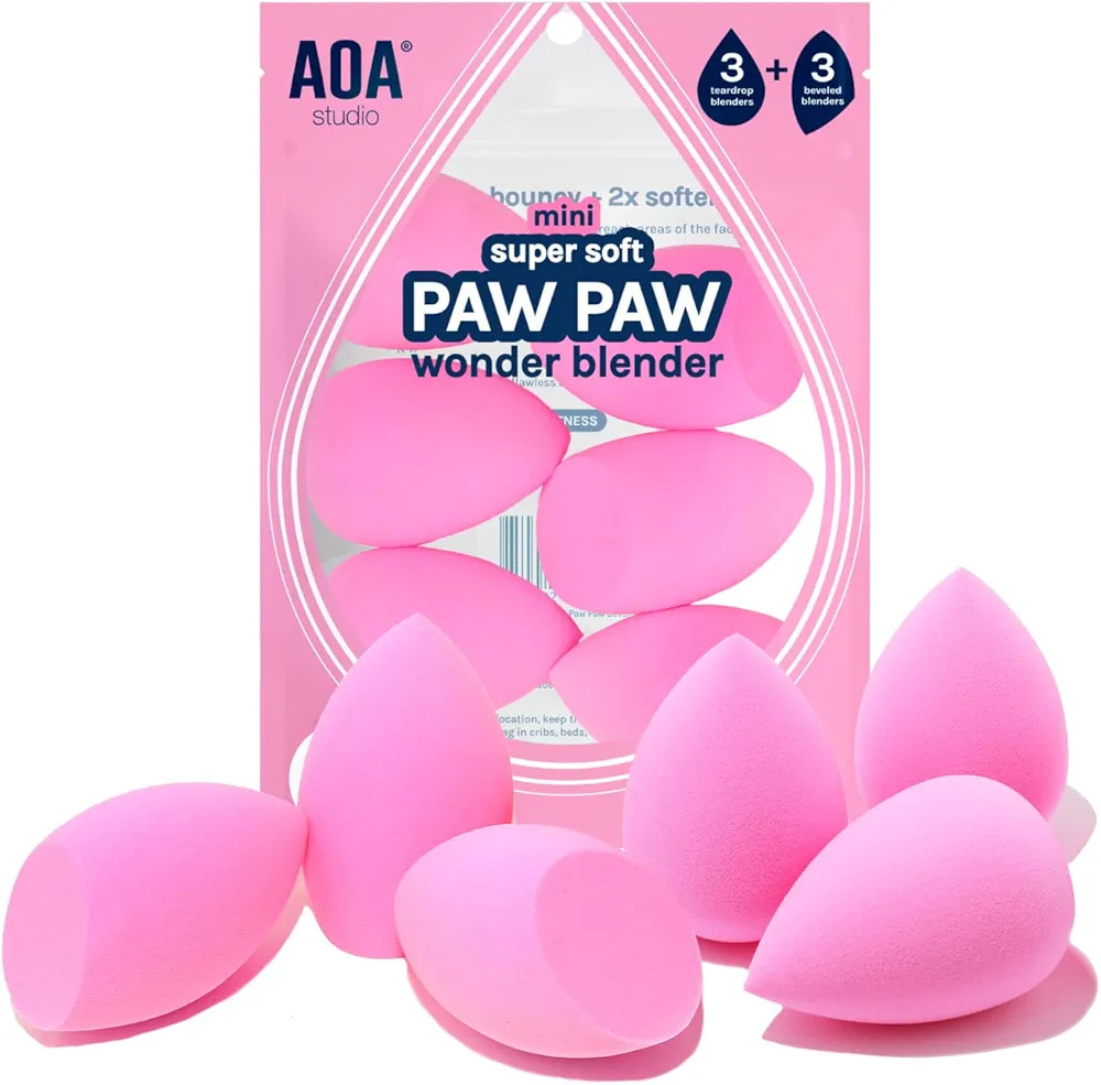 AOA STUDIO Collection MiNi Makeup Sponge Set Blender Latex Free and High-definition of 6 For Powd... | Amazon (US)