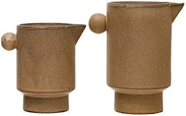 Creative Co-Op, Putty Stoneware Pitcher, 16 oz | Amazon (US)