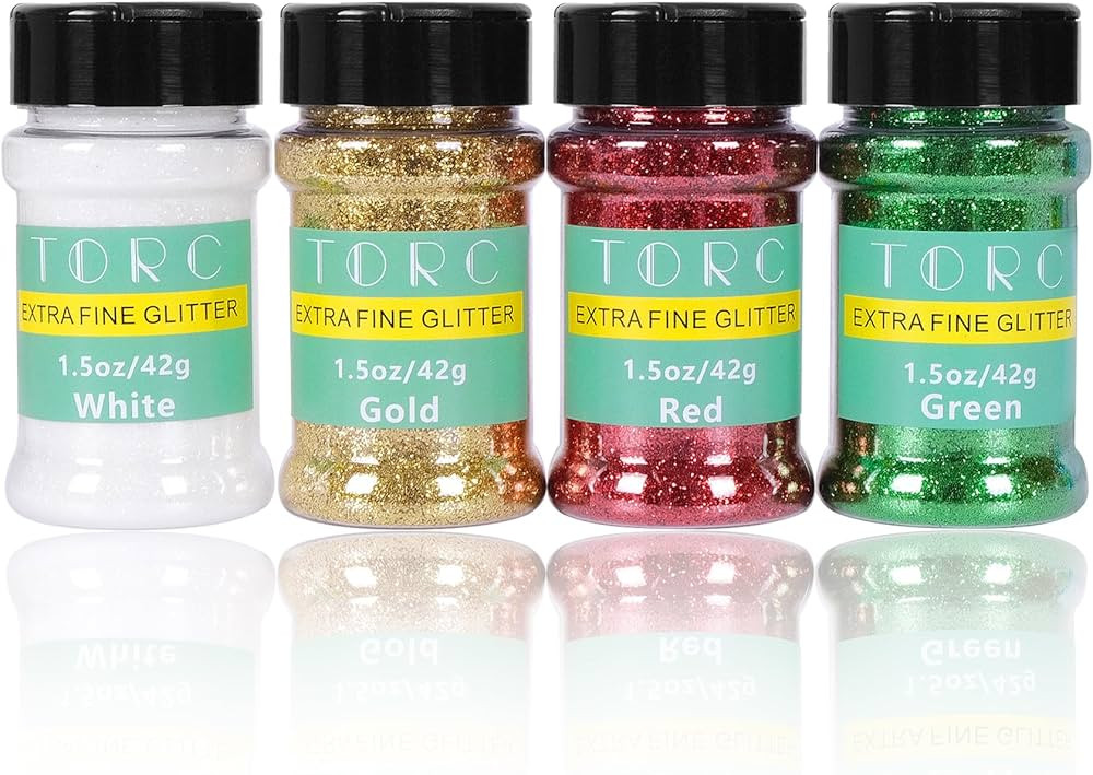 TORC 6 oz Fine Glitter Set - 4 Count Bulk Glitter for Crafts, Resin, Scrapbooking and Christmas D... | Amazon (US)