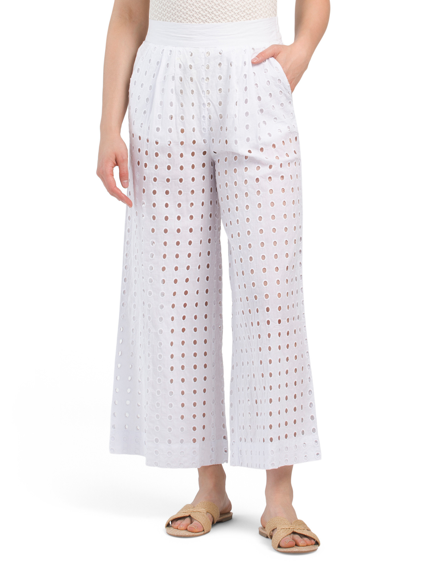 Cotton Eyelet Cover-up Pants | TJ Maxx