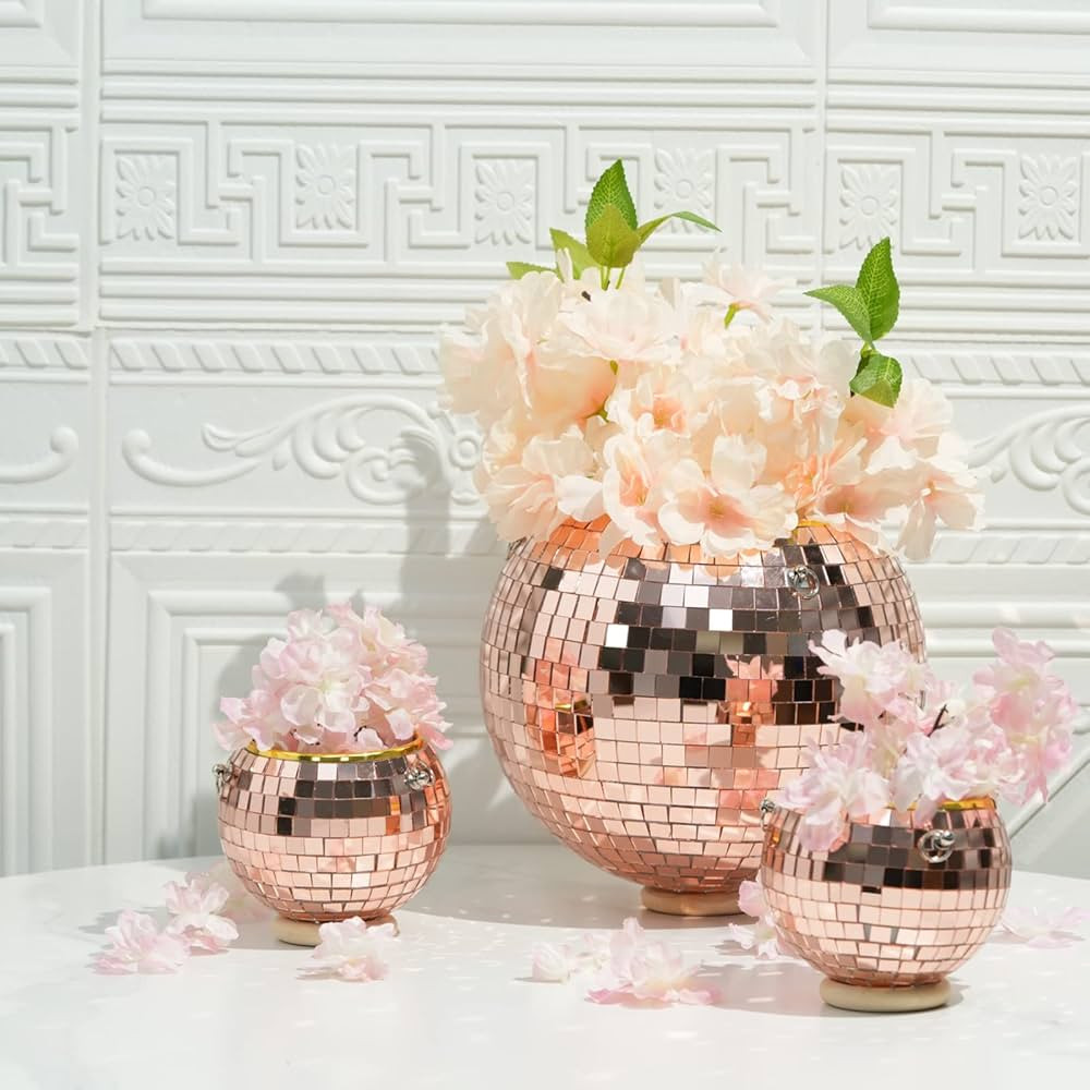 Disco Ball Planters 8"+4" Boho Décor Flower Planter Pots for Indoor Outdoor Plants Hanging Mirro... | Amazon (US)