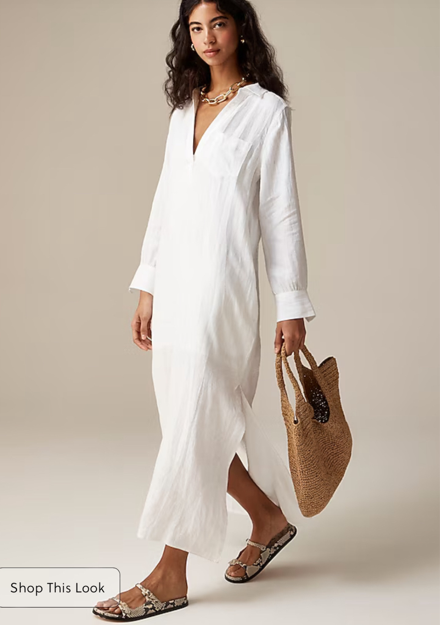 Bungalow maxi popover dress in linen.
#vacation #linenshritmaxidress