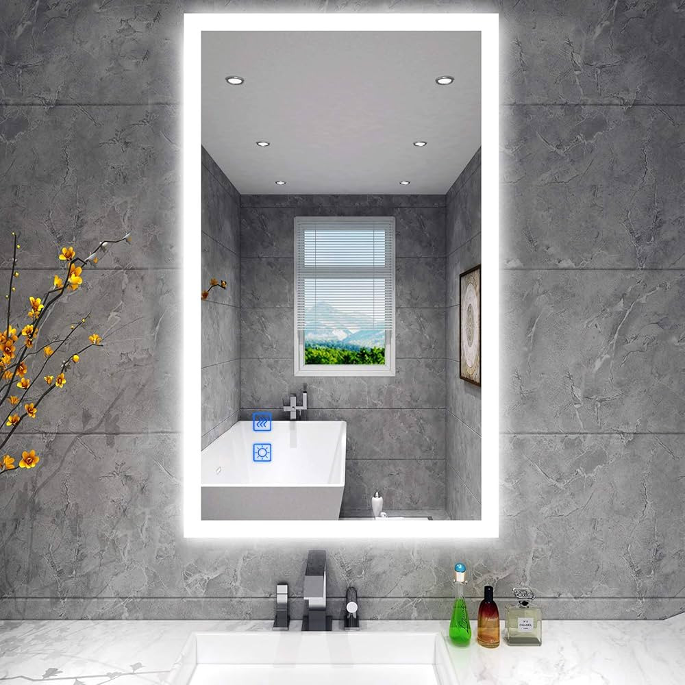 BBE LED Bathroom Mirror with Dimmable Light Anti-Fog Makeup Mirror Wall Mounted Horizontal/Vertic... | Amazon (US)