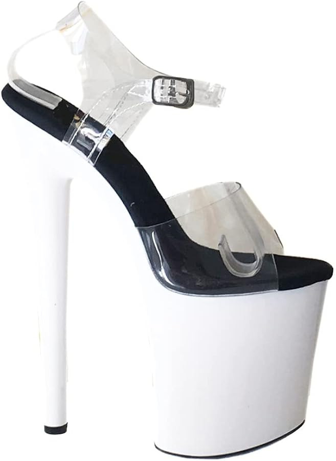 denova's Women's Transparent Very High Heel Plus Size Platform Pole Dancing Ankle Strap Stiletto ... | Amazon (CA)