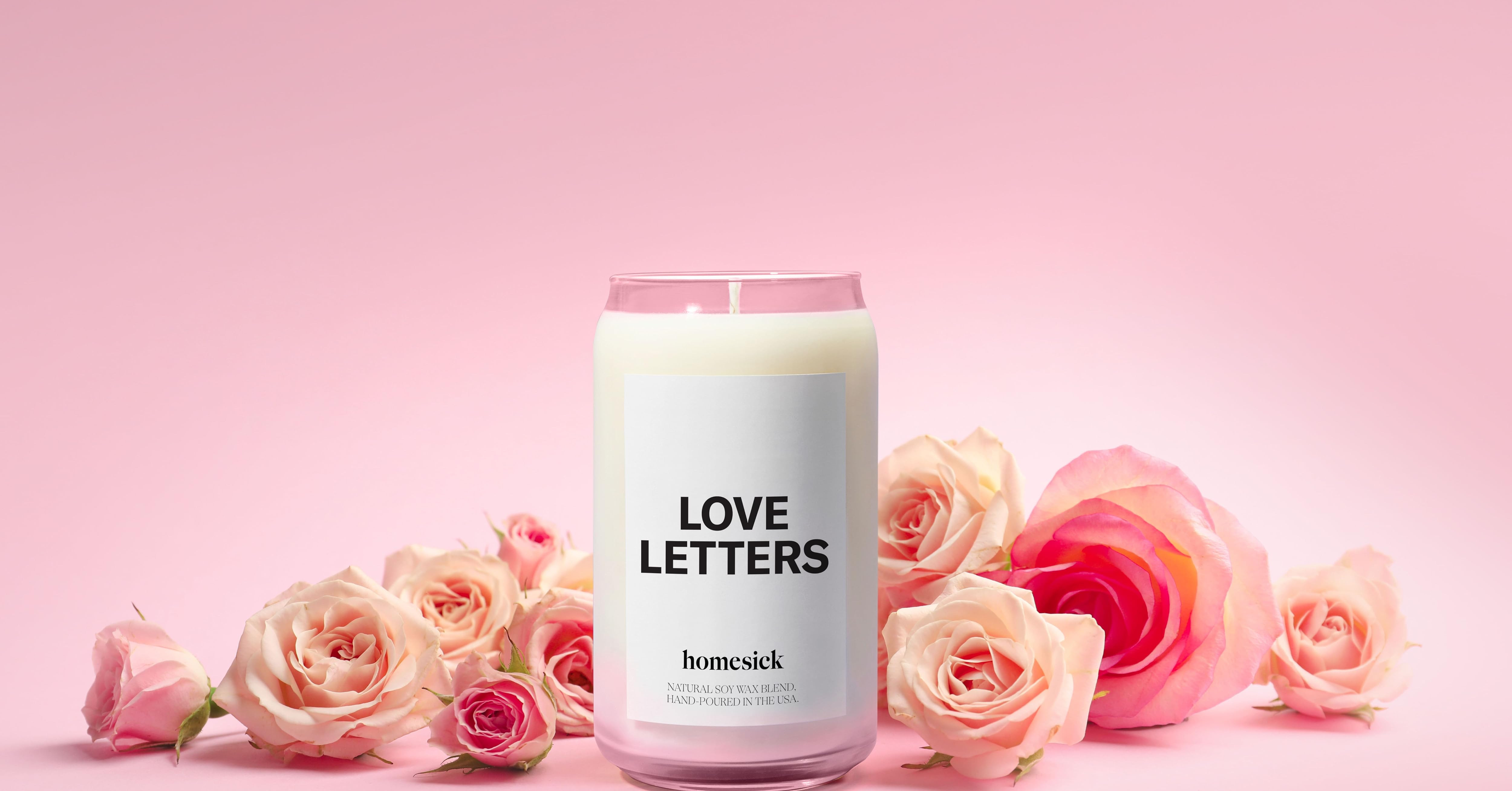 Homesick Premium Scented Candle, Love Letters - Scents of Rose, Jasmine, Peony, 13.75 oz, 60-80 H... | Amazon (US)