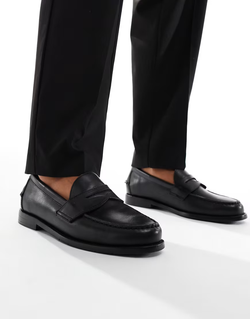 Polo Ralph Lauren Alston leather loafer in black | ASOS (Global)