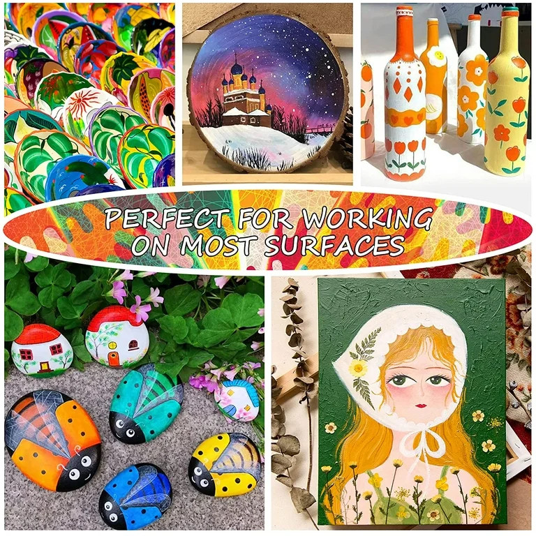 Acrylic Paint, Shuttle Art 25 Colors Acrylic Paint Set, 2oz/60ml Bottles, Rich Pigmented, Waterpr... | Walmart (US)