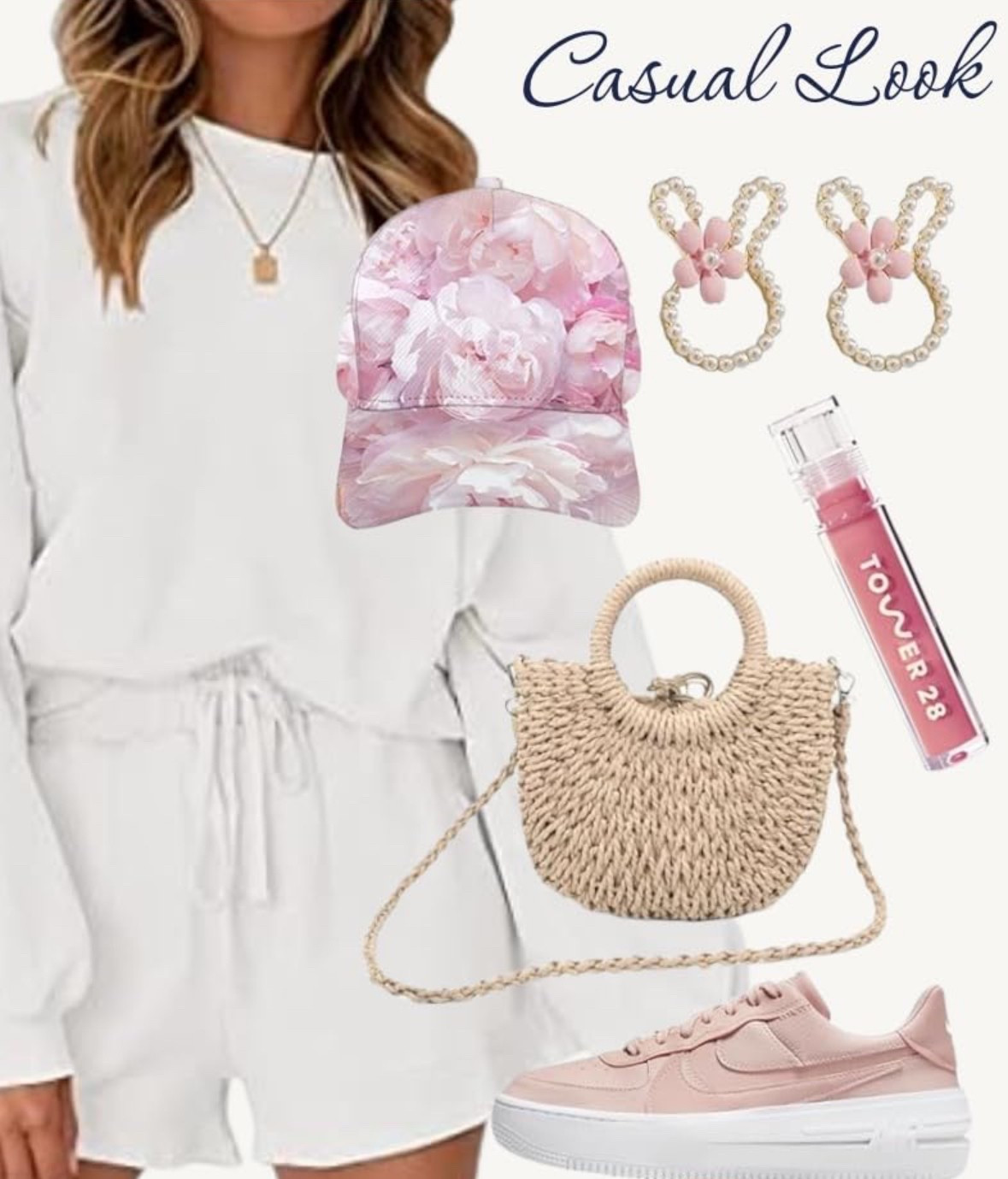 This is the perfect two piece set for spring. I love the floral hat that adds a pop of color. These bunny earrings are so fun for Easter  

#LTKShoeCrush #LTKStyleTip #LTKActive