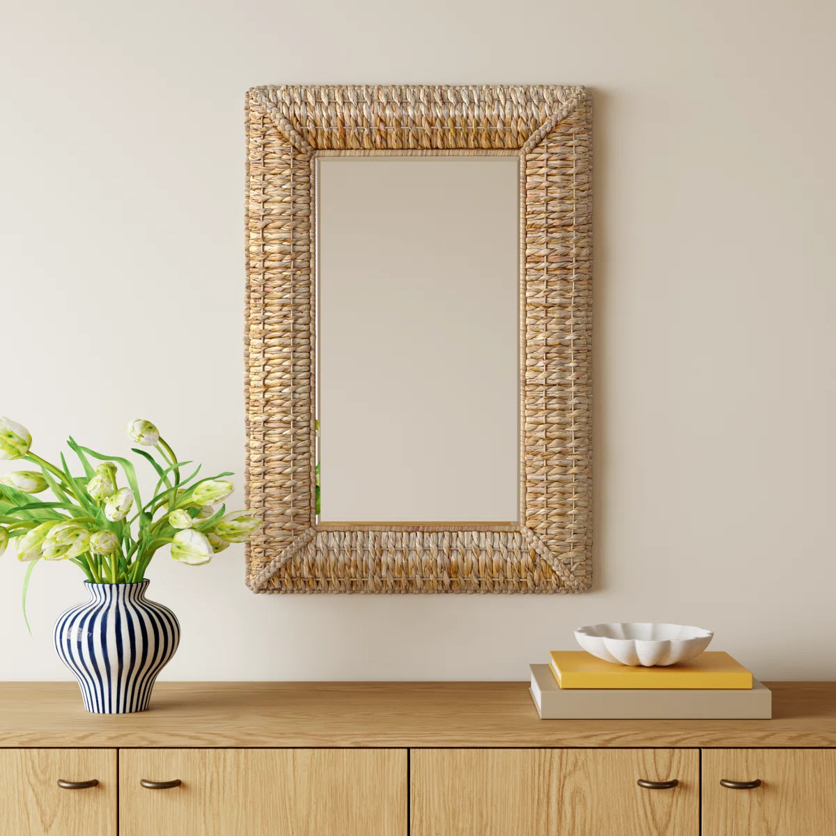 Janie Seagrass Rectangle Mirror | Birch Lane