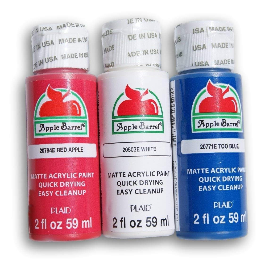 Apple Barrel Red, White, and Blue Patriotic Acrylic Paint Bundle (2 Ounces Each) | Amazon (US)